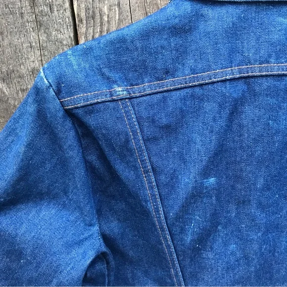Vintage 70s Wrangler No-Fault Denims Trucker Jacket 38 L 74136NV - Picture 7 of 13